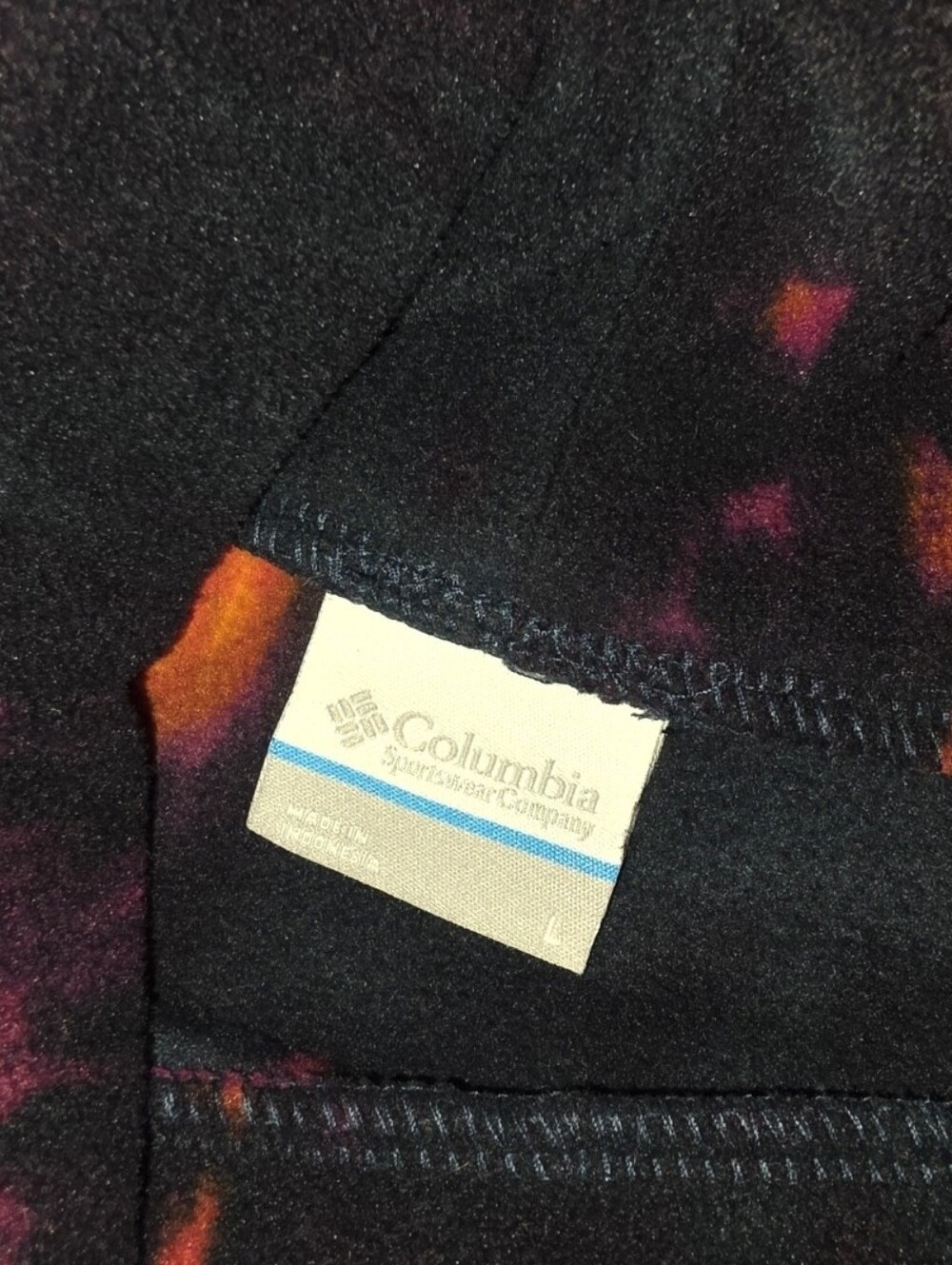 New Columbia Sunset Colors Turtleneck Sweater Side Pockets Sz L - Picture 5 of 5